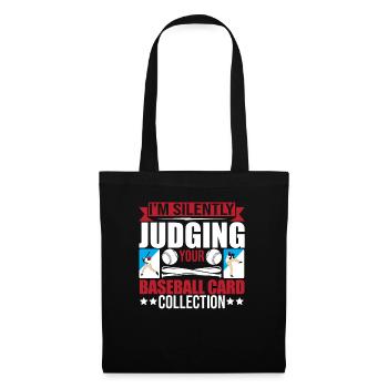 Trader Fun Juger silencieusement votre carte de baseball C - Sac en tissu - noir - Devant