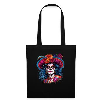 La Calavera Catrina, symbole du cycle de la vie - Sac en tissu - noir - Devant