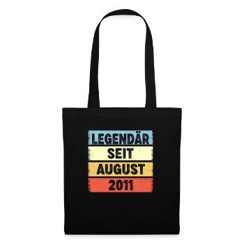 12. Geburtstag 12 Jahre Legendär Seit August 2011 - Stoffbeutel - Schwarz - Vorne