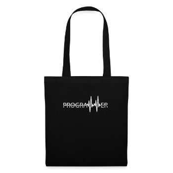 Programmer Heartbeat Programming Computer Coder - Tote Bag - black - Front