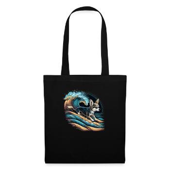 Chihuahua | Surf Cool Planche Surfeur Océan Chien - Sac en tissu - noir - Devant