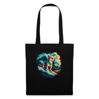 Chihuahua | Surf Cool Planche Surfeur Océan Chien - Sac en tissu - noir - Devant