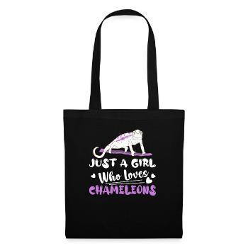 Just A Girl Who Loves Chameleons Lizard Lover Rept - Stoffbeutel - Schwarz - Vorne