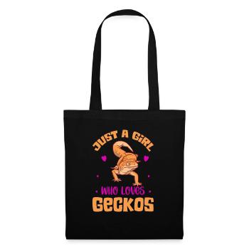 Juste une fille qui aime les geckos Lizard Lover Reptile - Sac en tissu - noir - Devant