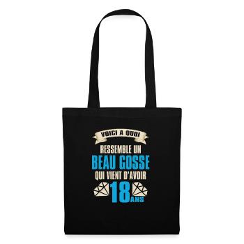 Cadeau Anniversaire Beau Gosse 18 ans Humour - Sac en tissu - noir - Devant