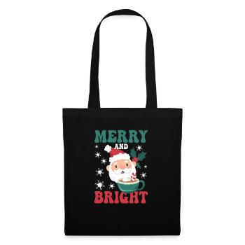 Merry And Bright Pink Funny Christmas Santa Claus - Tote Bag - black - Front
