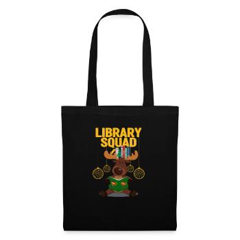 Library Squad Reindeer Christmas Funny Book - Sac en tissu - noir - Devant