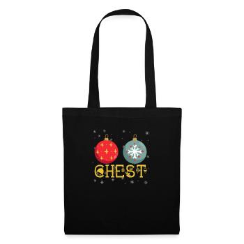 Chest Nuts Funny Weihnachten Matching Paar - Stoffbeutel - Schwarz - Vorne