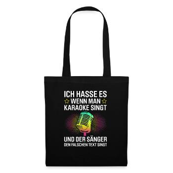 Karaoke Singen Für Lustige Karaoke Sängerin Karaok - Stoffbeutel - Schwarz - Vorne