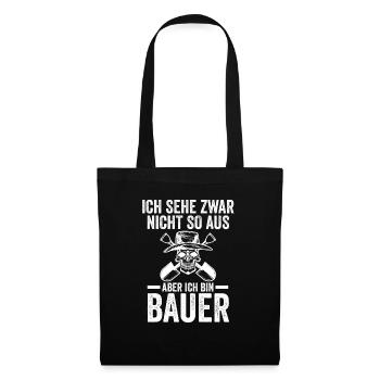 Landwirtschaft Landwirt Traktor Bauernhof Bauer - Stoffbeutel - Schwarz - Vorne