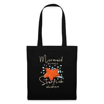 Sirène embrassant les souhaits d’étoile de mer - Sac en tissu - noir - Devant