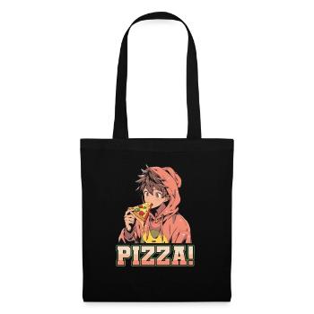 Pizza Lover Young Girl Anime Manga Pizza - Sac en tissu - noir - Devant
