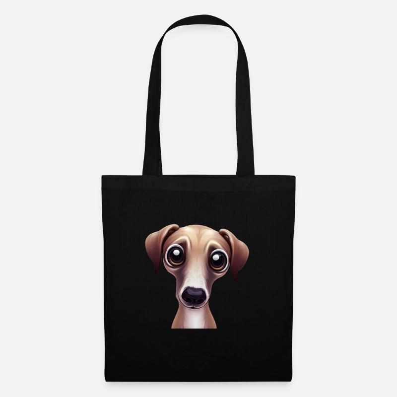 Schlankes und schnelles Greyhound-Artwork - Stoffbeutel - Schwarz