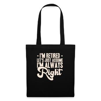 Pensioner pension funny - Tote Bag - black - Front