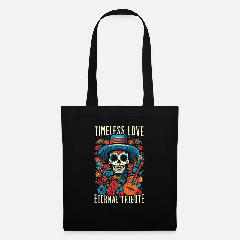 Dia de los Muertos Sugar Skull Mexikanischer Feiertag - Stoffbeutel - Schwarz