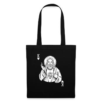 Citation religieuse Jésus-Christ est Roi de Cœur - Sac en tissu - noir - Devant