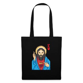 Jésus-Christ est Roi De Cœur Religieux Chrétien - Sac en tissu - noir - Devant