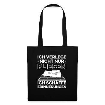 Fliesenlegen Für Fliesenleger Fliesenlegermeister - Stoffbeutel - Schwarz - Vorne