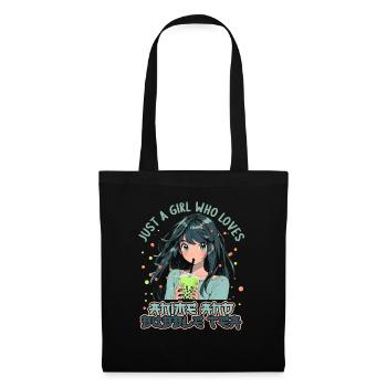 Just a girl who loves Anime and Boba Bubble Tea - Stoffbeutel - Schwarz - Vorne