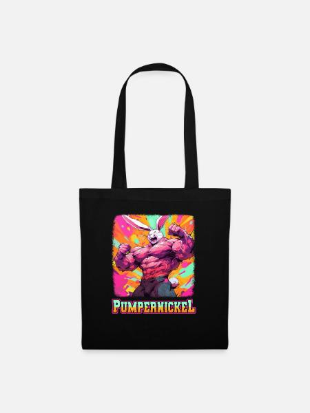Pumpernickel Bodybuilding Kraftsport Fitness Meme - Stoffbeutel - Schwarz
