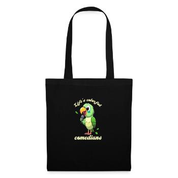 Parrot in comic look microphone - Tote Bag - black - Front