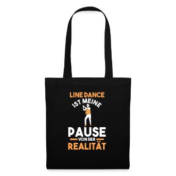 Line Dance Tänzer - Stoffbeutel - Schwarz - Vorne