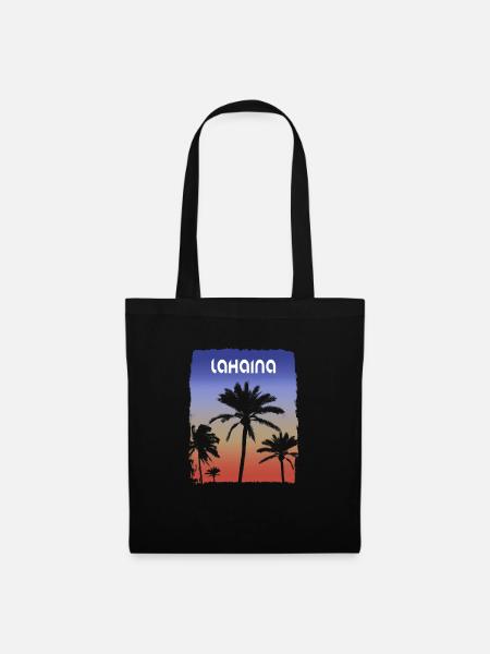 Lahaina Maui Hawaii Sonnenuntergang Urlaub Souvenir Palme - Stoffbeutel - Schwarz