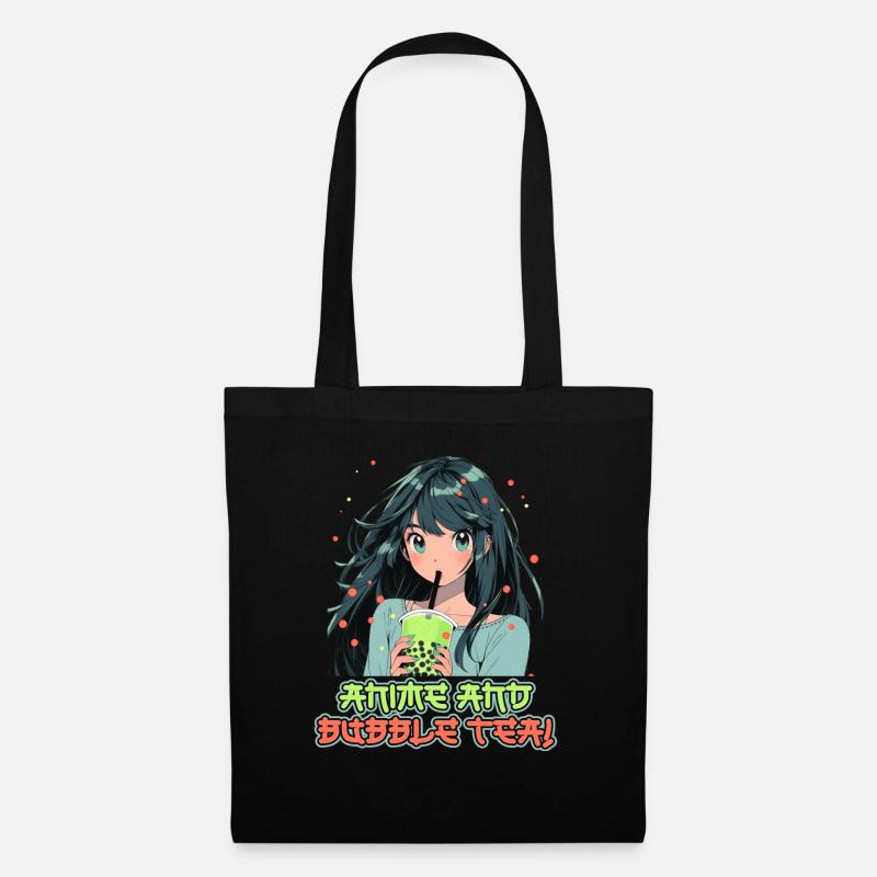 Anime and Boba Bubble Tea - Stoffbeutel - Schwarz