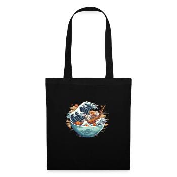 Kawaii Neko Ramen Amateurs de cuisine japonaise - Sac en tissu - noir - Devant