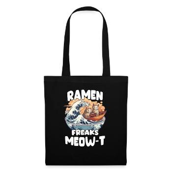 Kawaii Neko and Kanagawa wave for ramen fans. - Tote Bag - black - Front