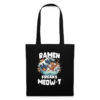 Japanisches Ramen Bowl Kunstwerk für Anime Fans - Stoffbeutel - Schwarz - Vorne