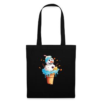 Weihnachten im Juli Schneemann Eiscreme Eis - Stoffbeutel - Schwarz - Vorne