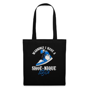 Avertissement! J’ai des baskets de style chaussure - Sac en tissu - noir - Devant