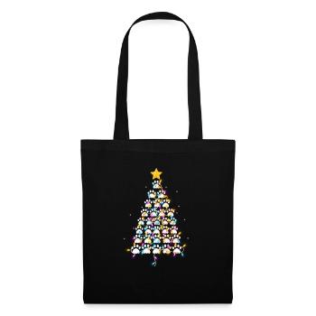 Dog Paw Print Puppy Christmas Tree Lights Cool - Tote Bag - black - Front