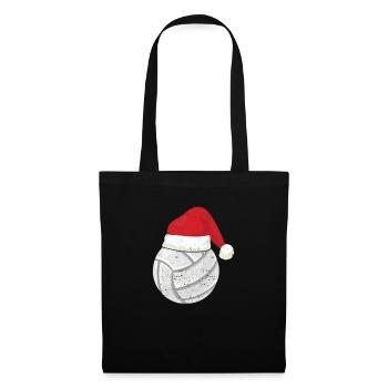 Volleyball Bal de Noël Chapeau du Père Noël - Sac en tissu - noir - Devant