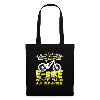 E-Bike Fahrrad Ein schlechter Tag auf dem E-Bike - Stoffbeutel - Schwarz - Vorne
