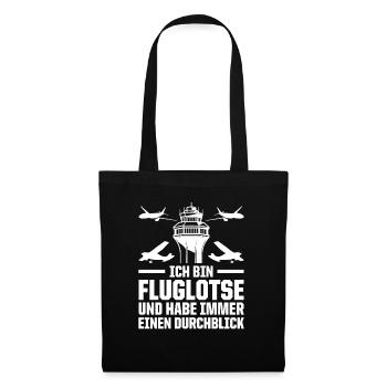 Luftraumkontrolle Für Fluglotsen Flugkontrolleur R - Stoffbeutel - Schwarz - Vorne