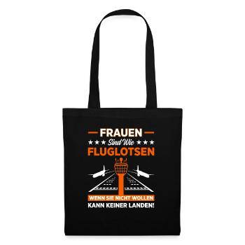 Luftraumkontrolle Für Fluglotsen Flugkontrolleur R - Stoffbeutel - Schwarz - Vorne
