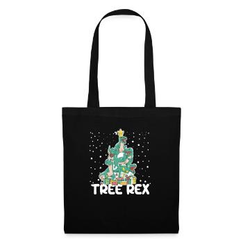 Weihnachten Dinosaurier Baum Rex Pyjamas Lustige - Stoffbeutel - Schwarz - Vorne