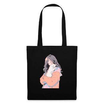Anime and Cats Kawaii Girl Anime - Tote Bag - black - Front