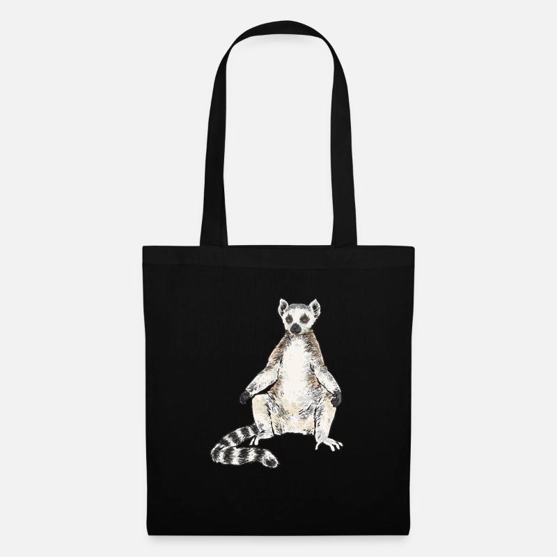 Lemur Catta Katta - Stoffbeutel - Schwarz