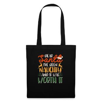 Lieber Weihnachtsmann, ich war ungezogen - Stoffbeutel - Schwarz - Vorne