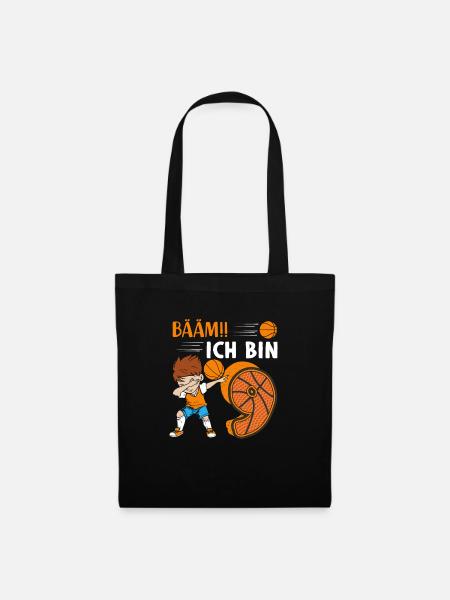 9. Geburtstag Basketball 9 Jahre Basketballer - Stoffbeutel - Schwarz