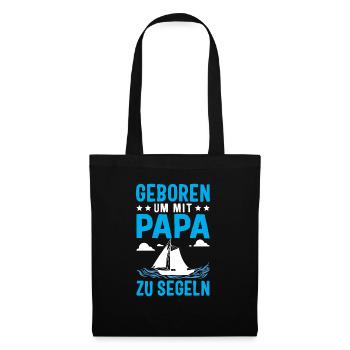 Papa Segelboot Meer Kind - Stoffbeutel - Schwarz - Vorne