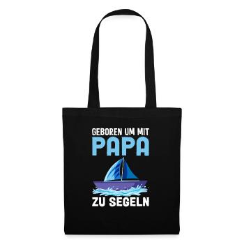 Papa Segeln Meer - Stoffbeutel - Schwarz - Vorne