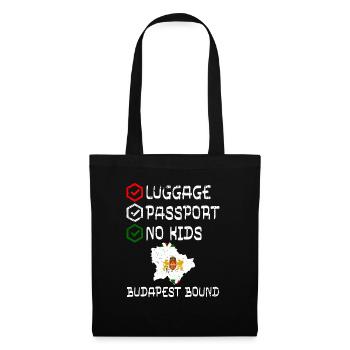 Luggage Passport No Kids Budapest Bound Vacation - Tote Bag - black - Front