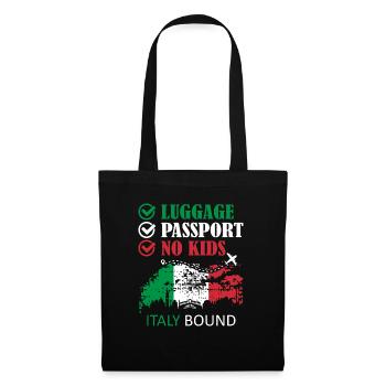 Luggage Passport No Kids Italy Bound Holiday Trip - Tote Bag - black - Front