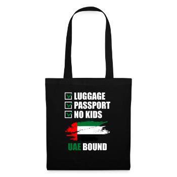 Passeport bagage Pas d’enfants Voyage de vacances à destination des Émirats arabes unis - Sac en tissu - noir - Devant