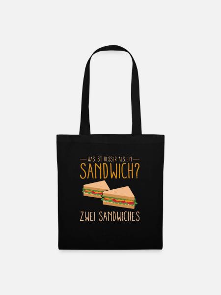 Was ist besser als ein Sandwich? Zwei Sandwiches G - Stoffbeutel - Schwarz