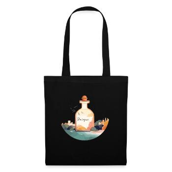 Perfume bottle "Unique" in a beautiful landscape - Tote Bag - black - Front